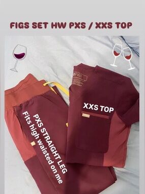 FIGS SET XXS/PXS HW (Burgundy two toned)